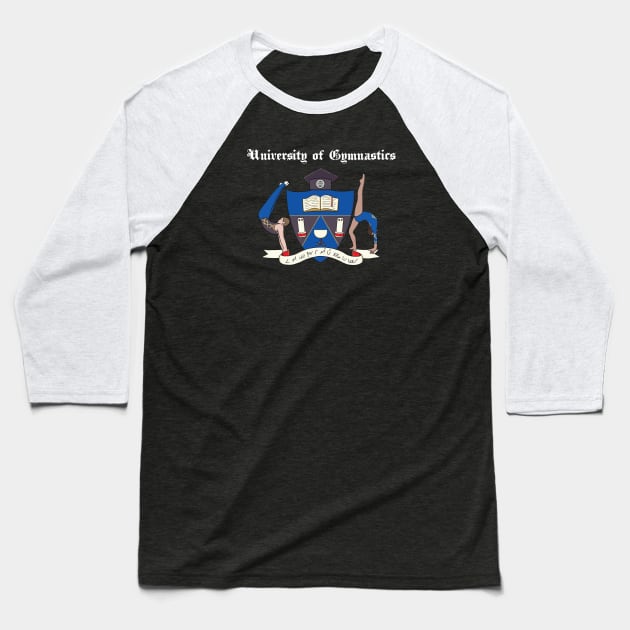 University of Gymnastics (Dark) Baseball T-Shirt by Flipflytumble